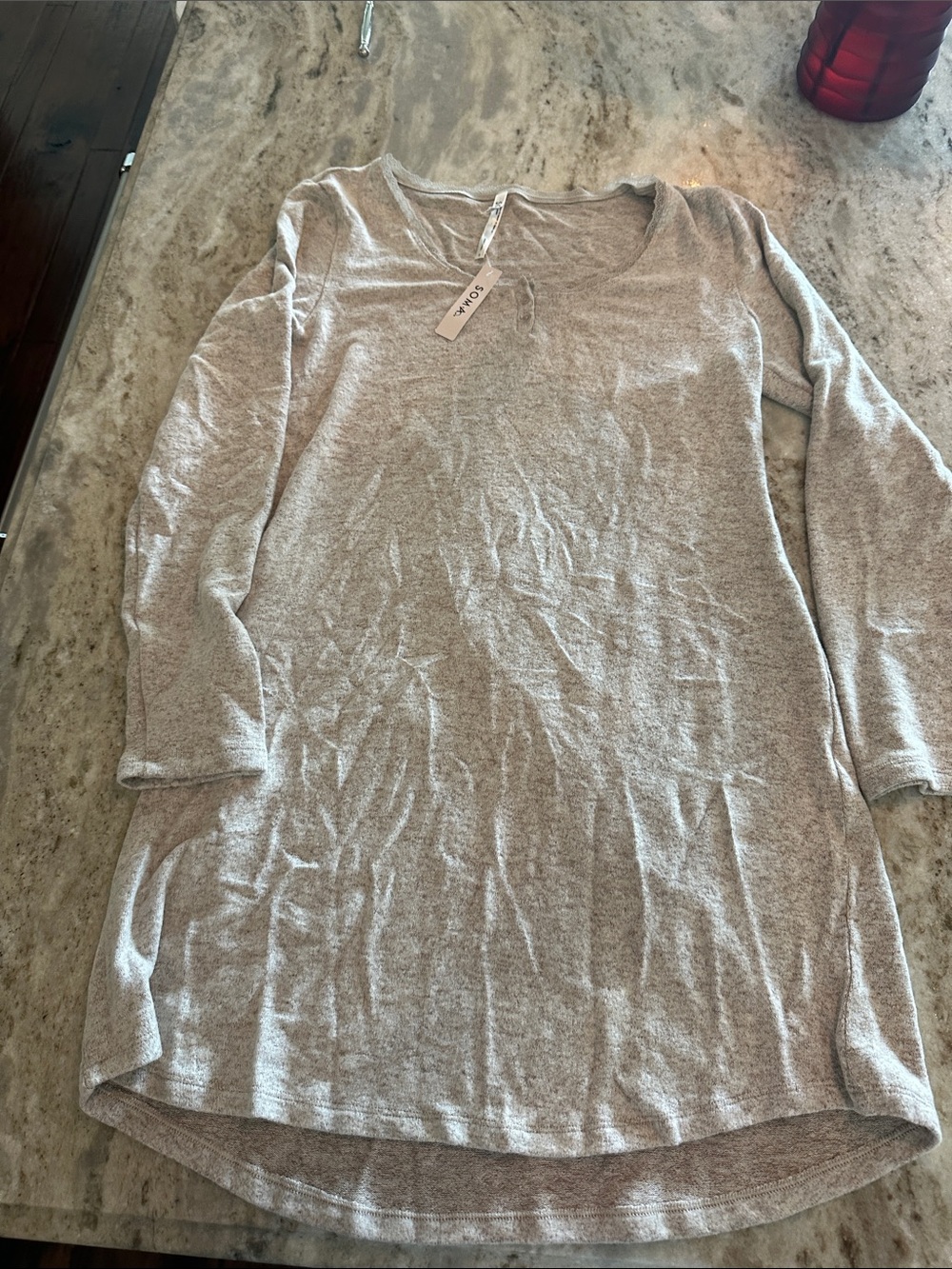 Soma Heather Gray Long Sleeve Nightshirt